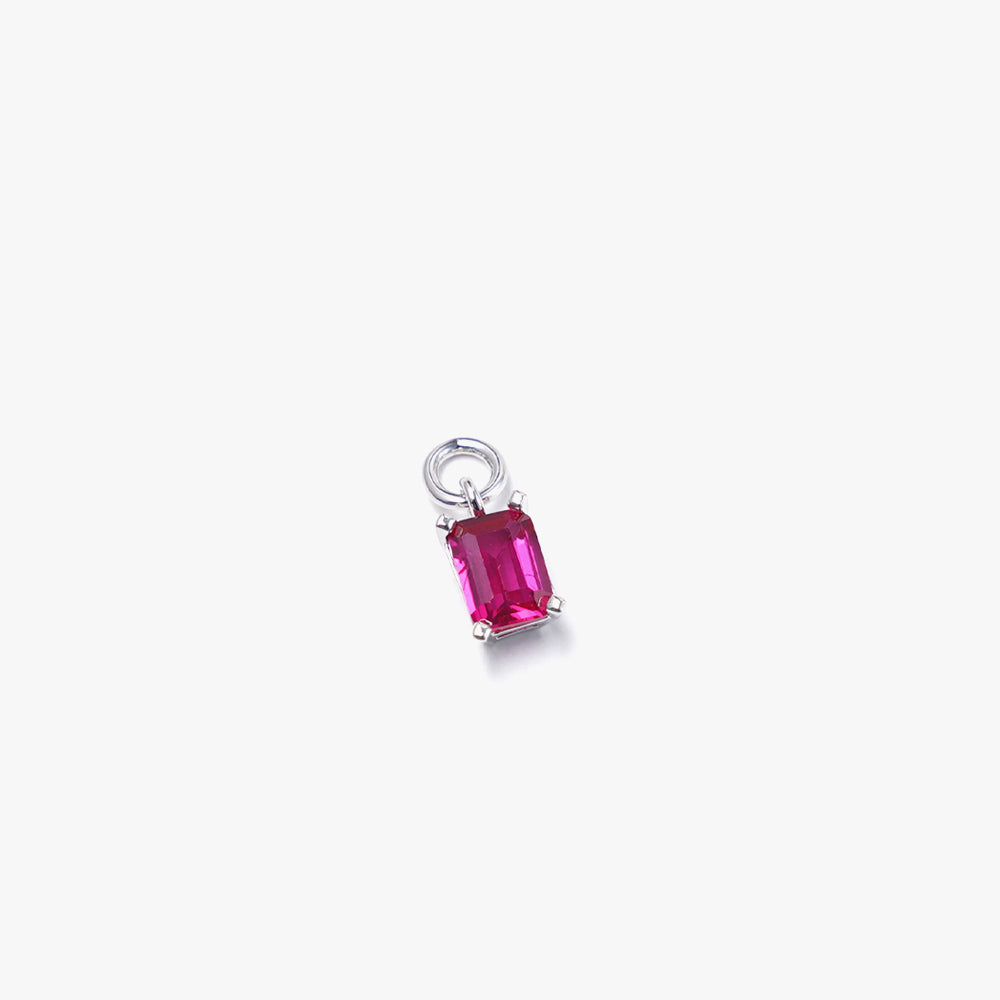 One stone pendant pink silver