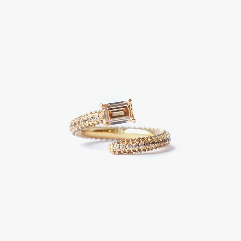 Twist ring beige gold