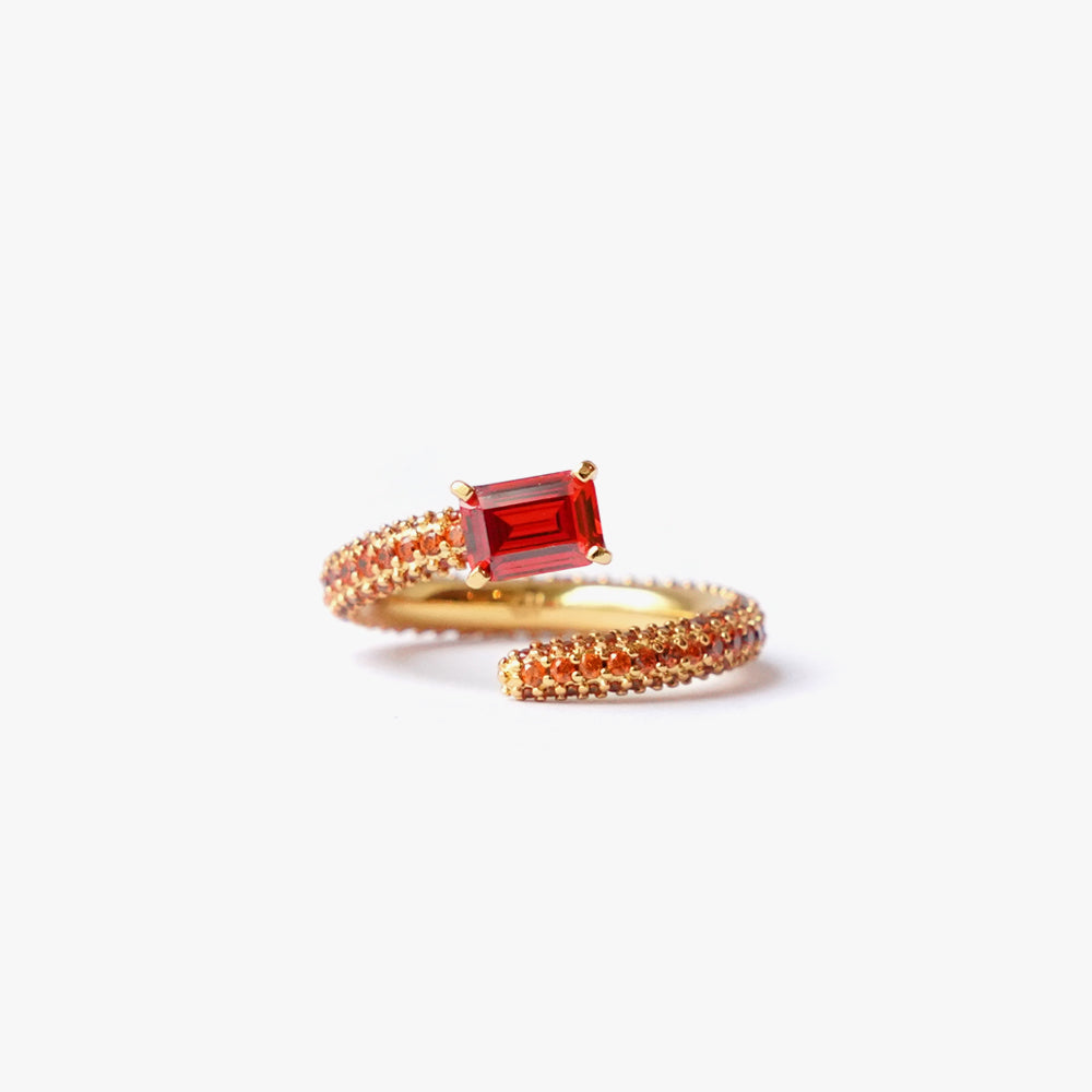 Twist ring orange gold