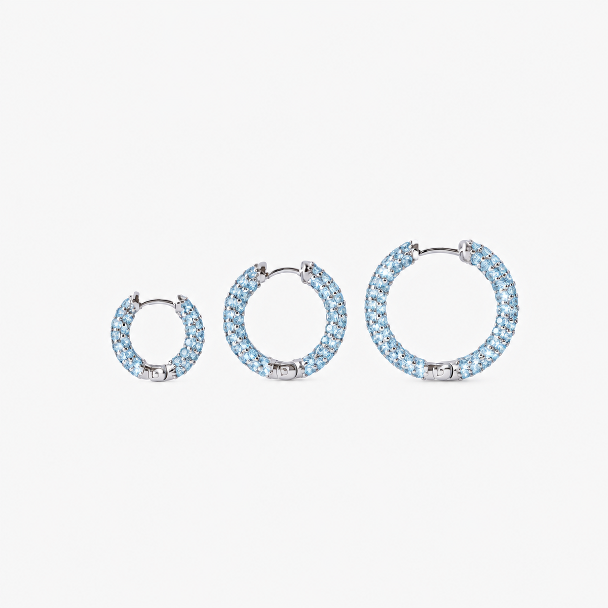 Colorful mini hoop turquoise silver