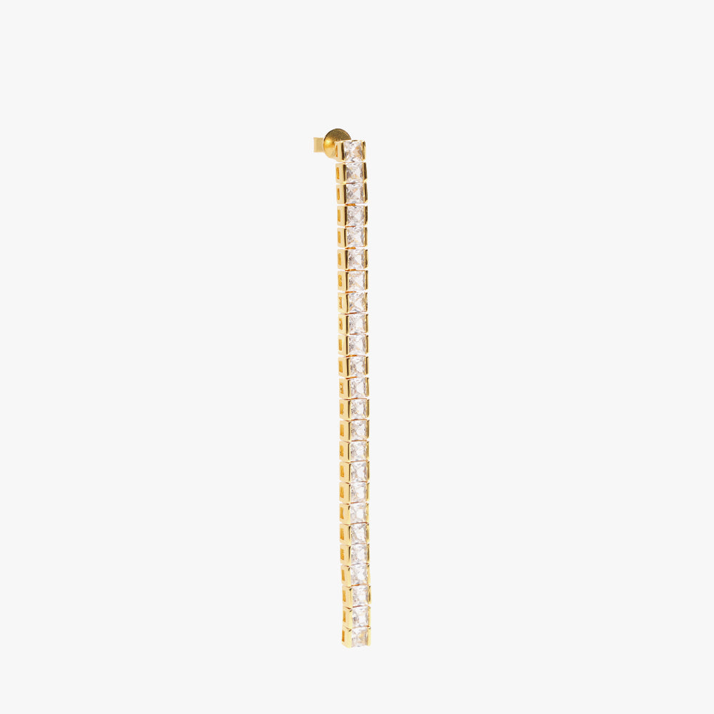 Square tennis earring white gold