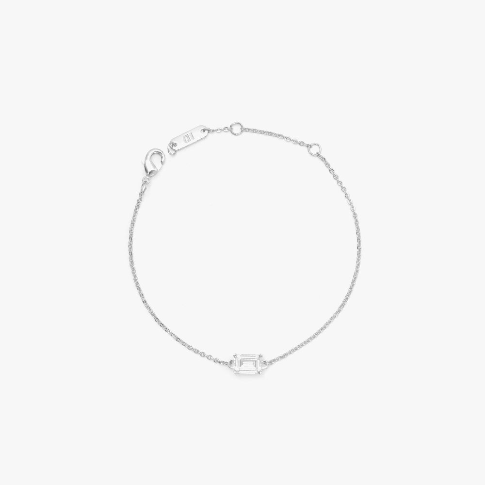 One stone bracelet white silver