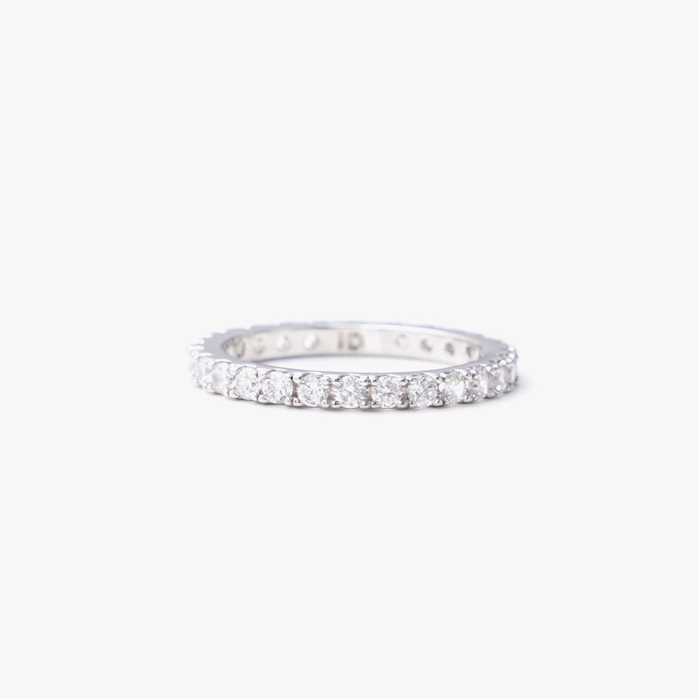 Slim ring white silver