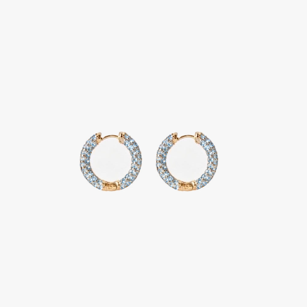Colorful mini hoop turquoise gold