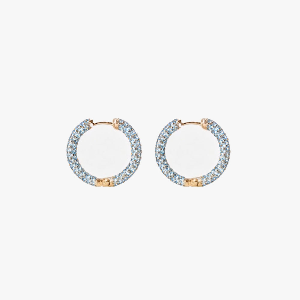 Colorful mini hoop turquoise gold