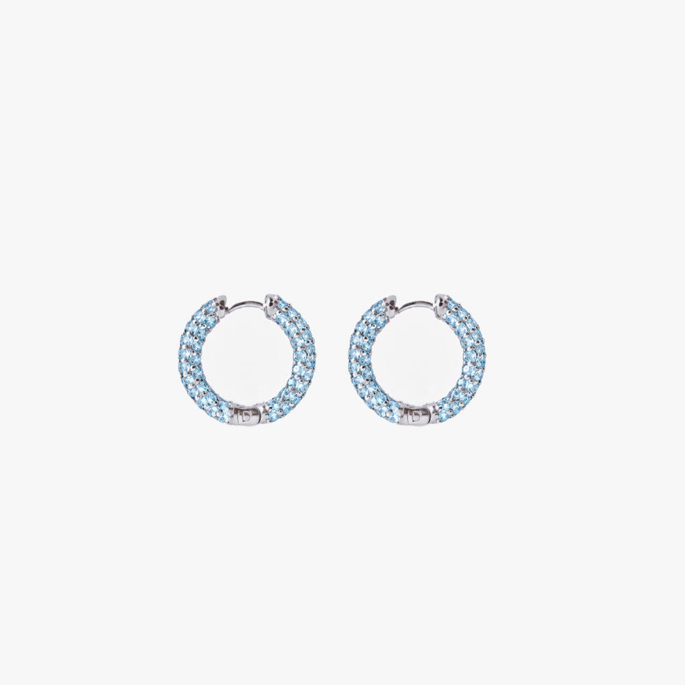 Colorful mini hoop turquoise silver