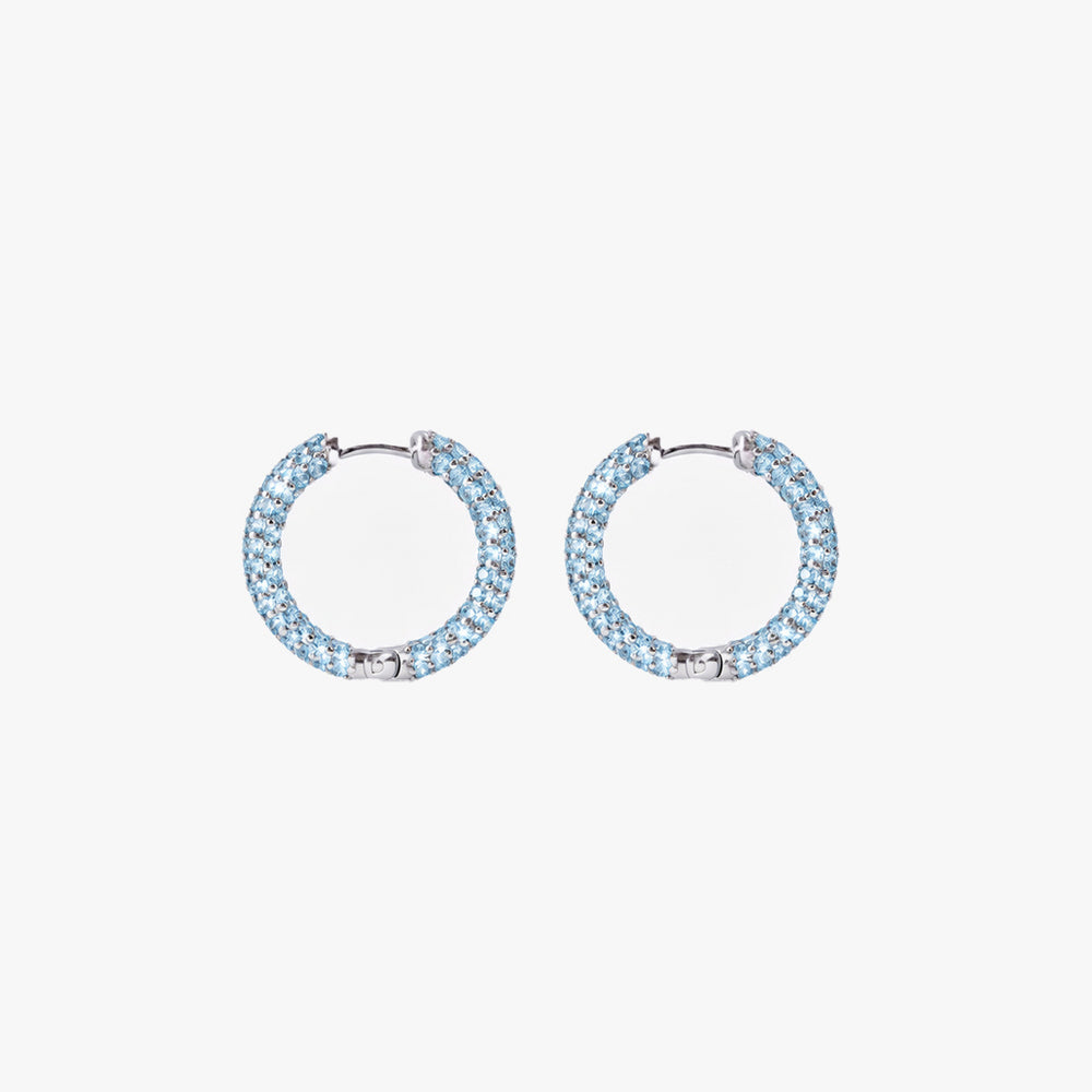 Colorful mini hoop turquoise silver
