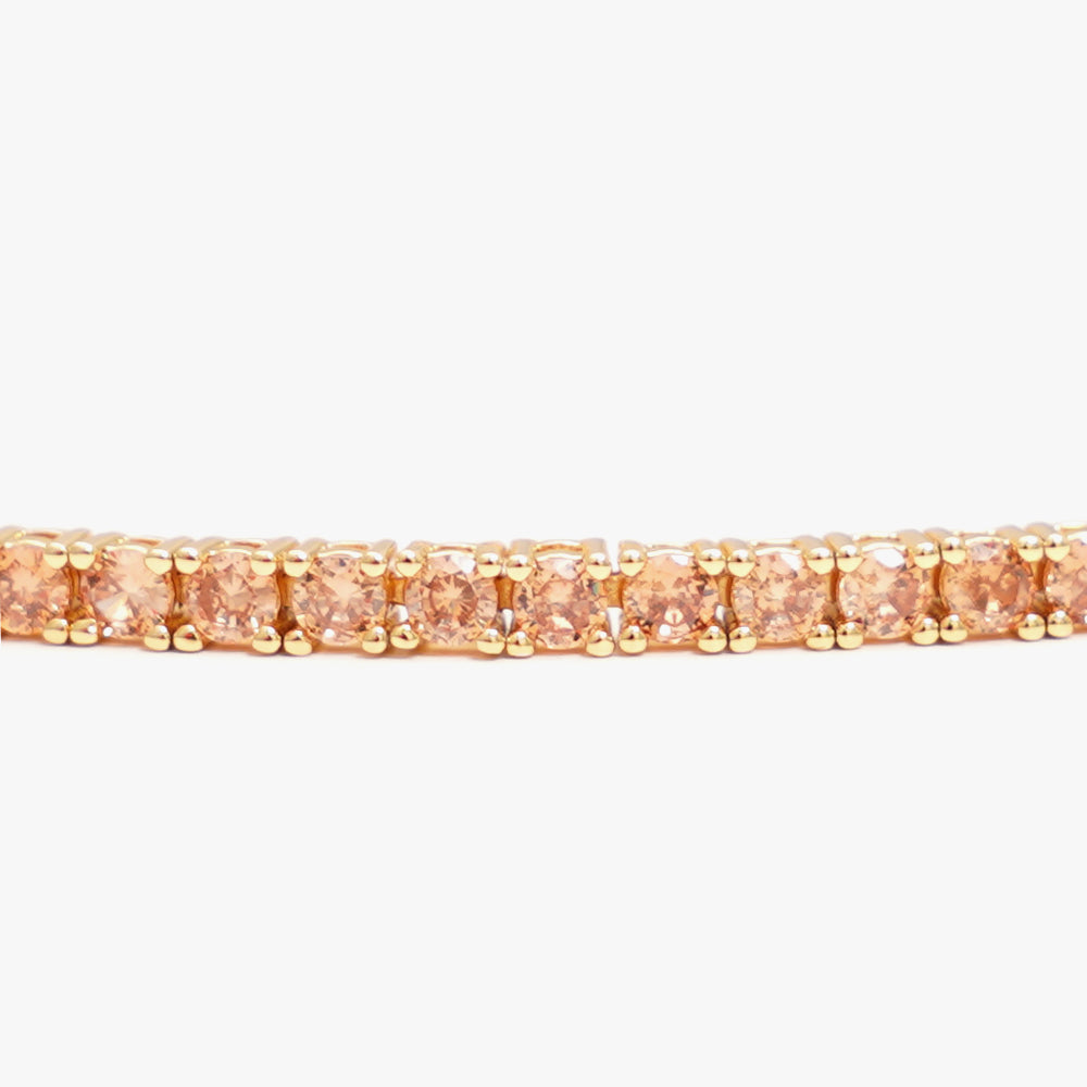 Tennis bracelet beige gold