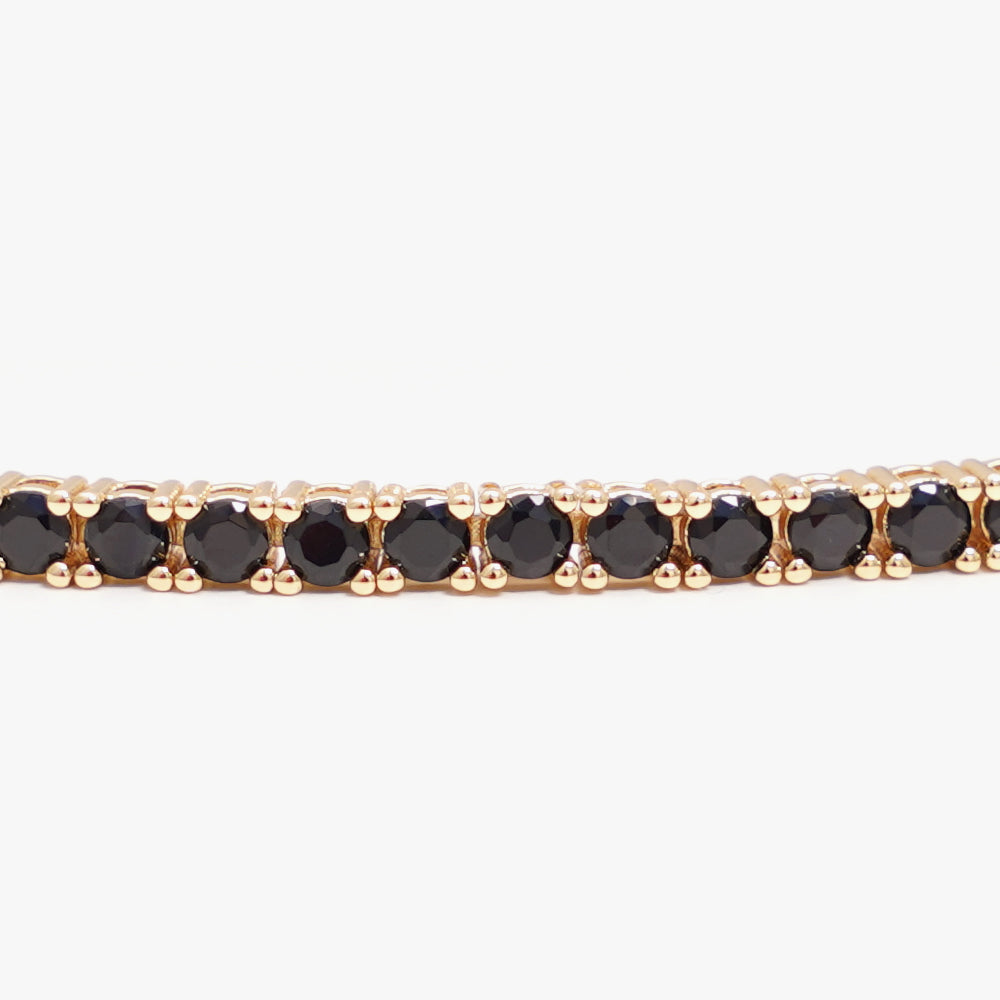 Tennis bracelet black gold