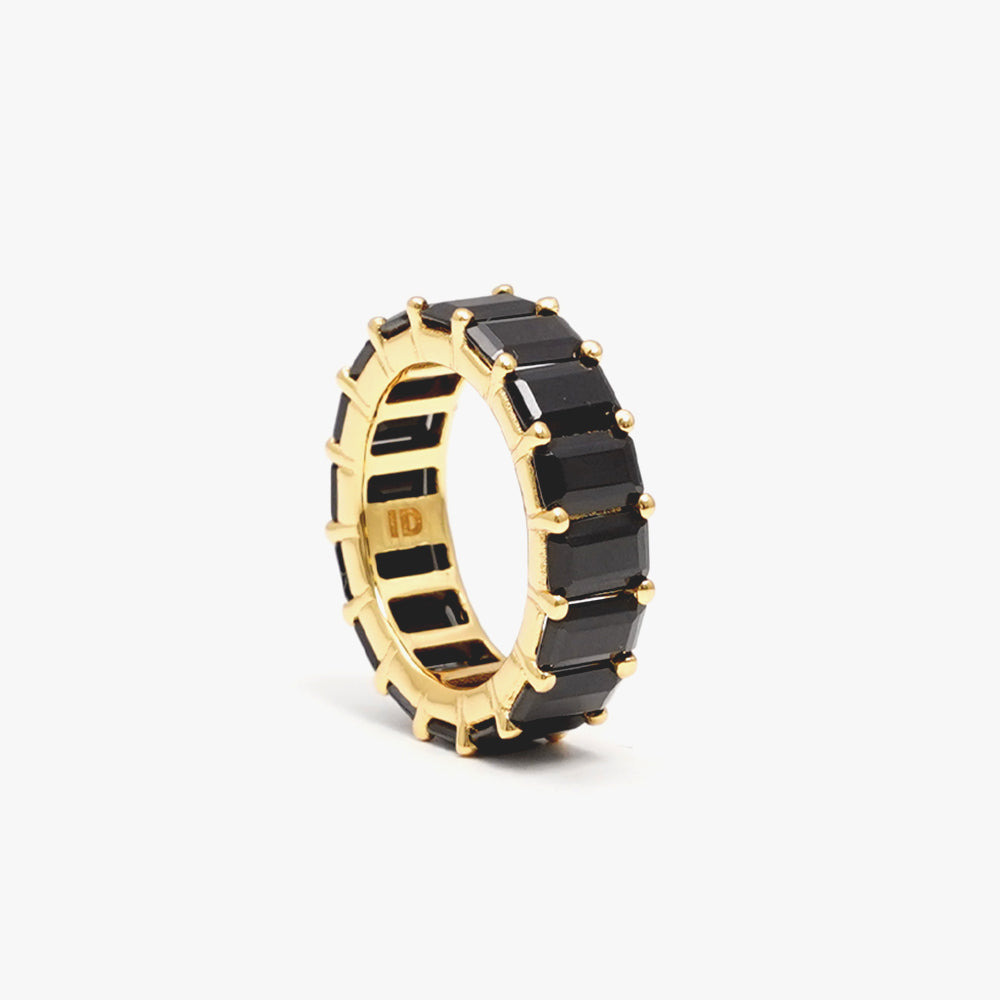 Chunky colorful ring black gold