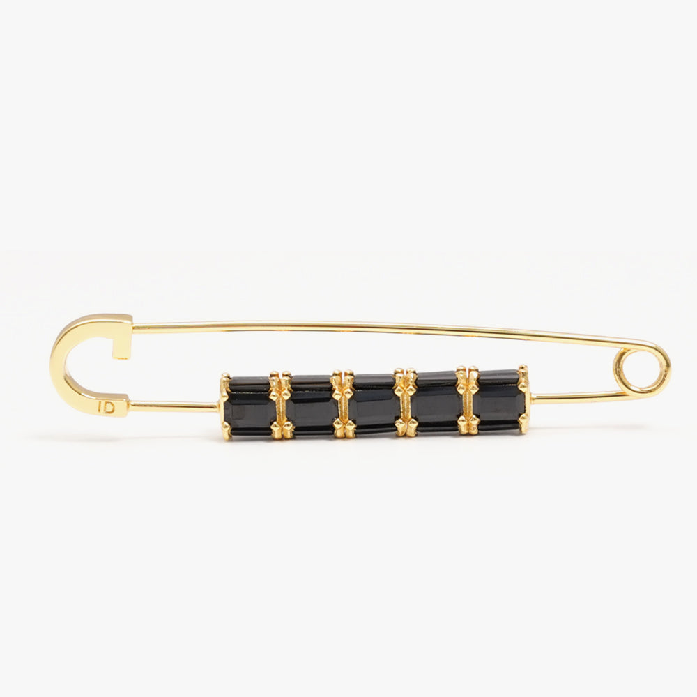 Colorful brooch pin black gold