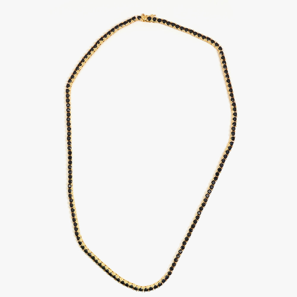 Tennis necklace black gold