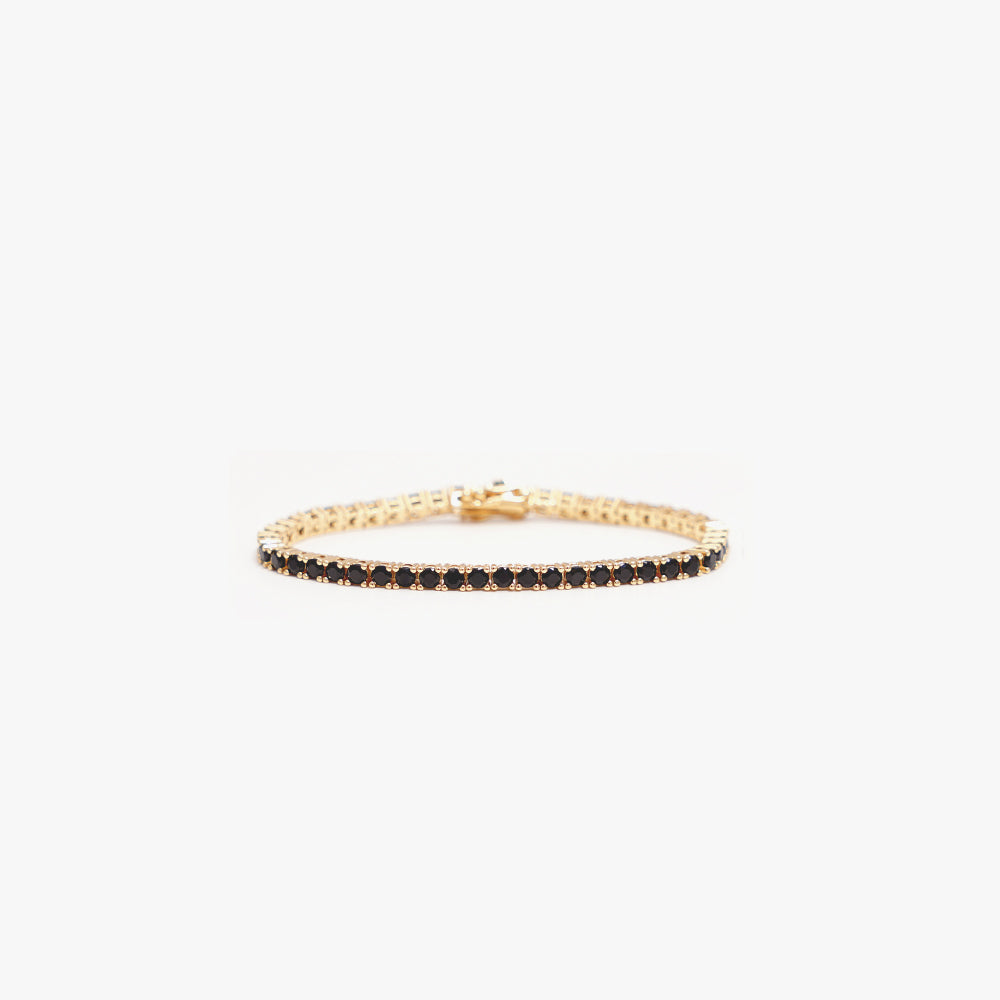 Tennis bracelet black gold