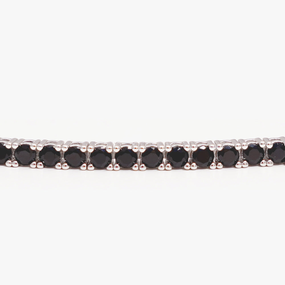 Tennis bracelet black silver