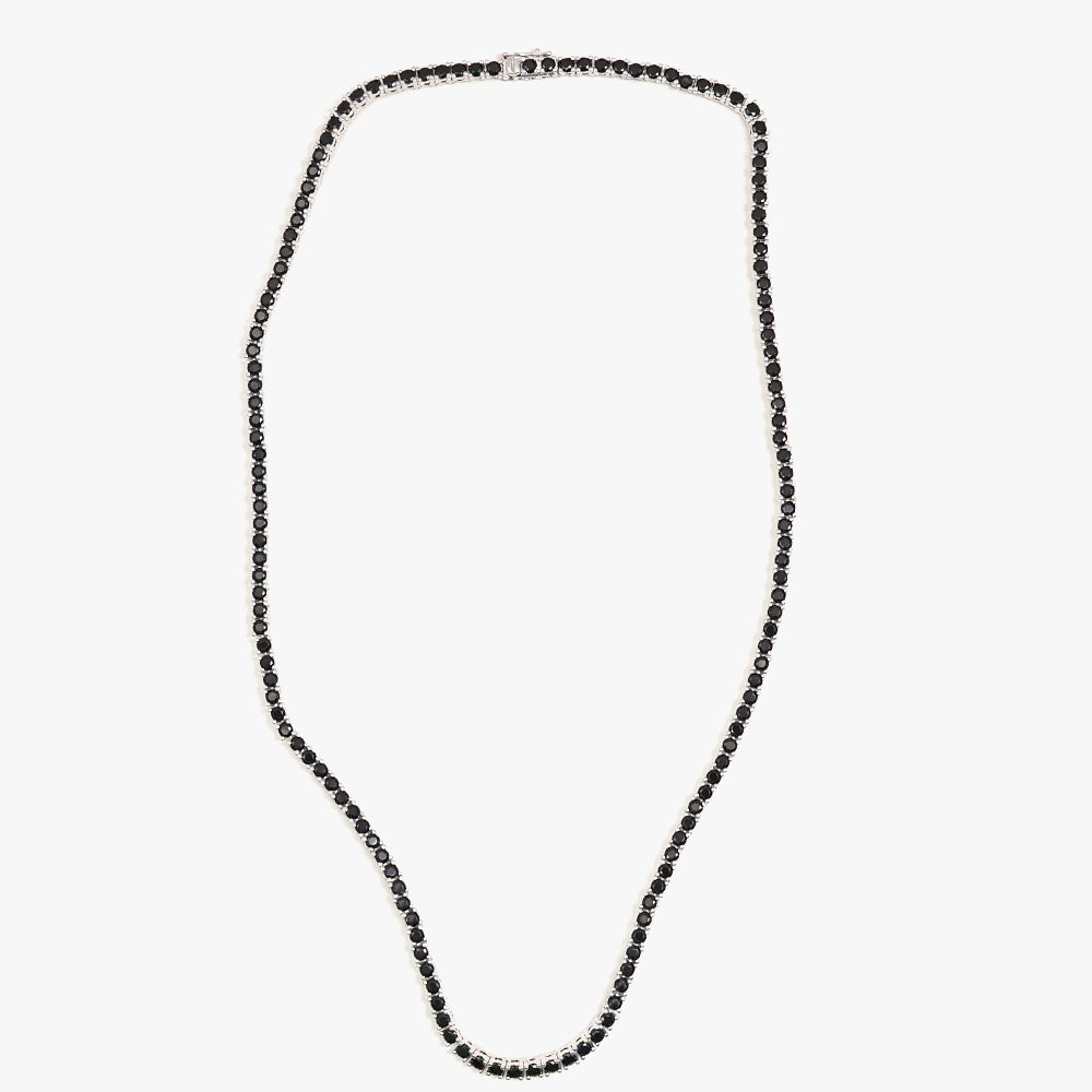 Tennis necklace black silver