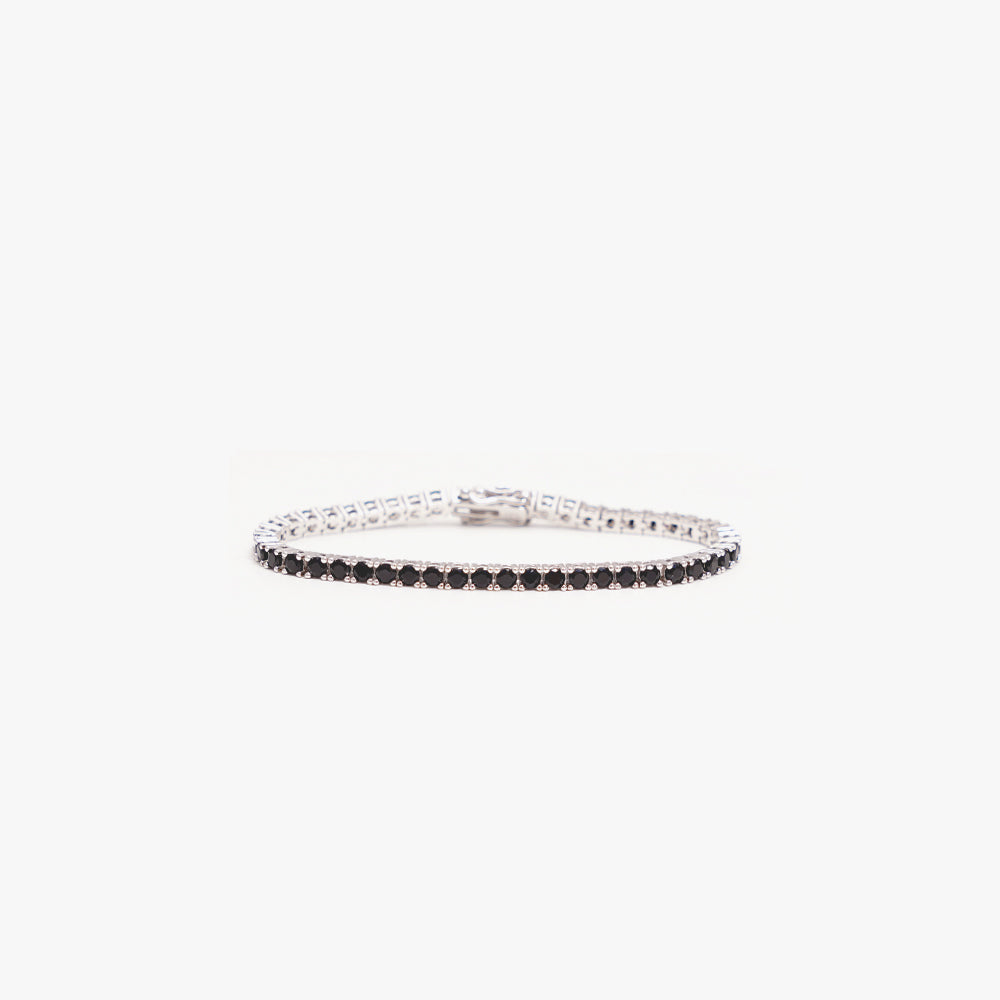 Tennis bracelet black silver