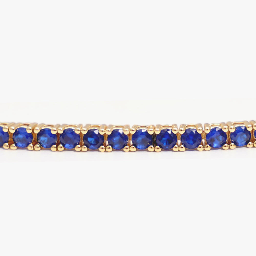 Tennis necklace blue gold