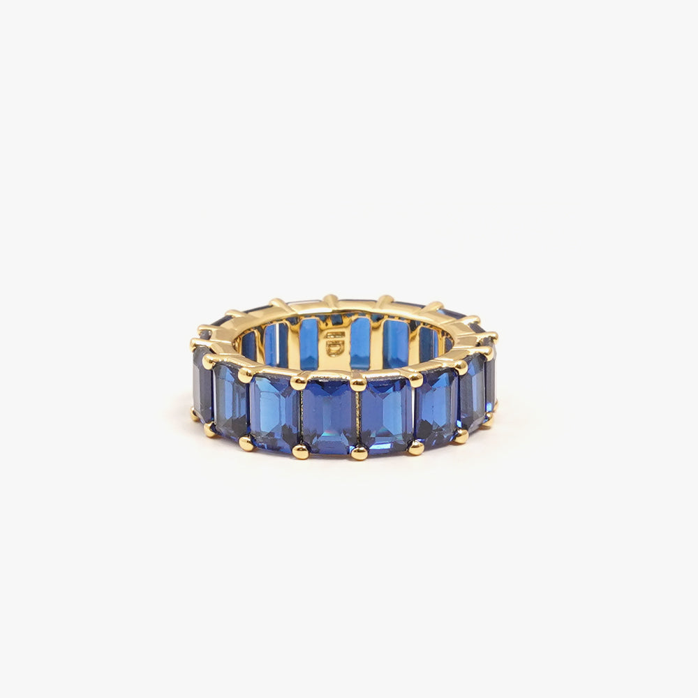 Chunky colorful ring blue gold