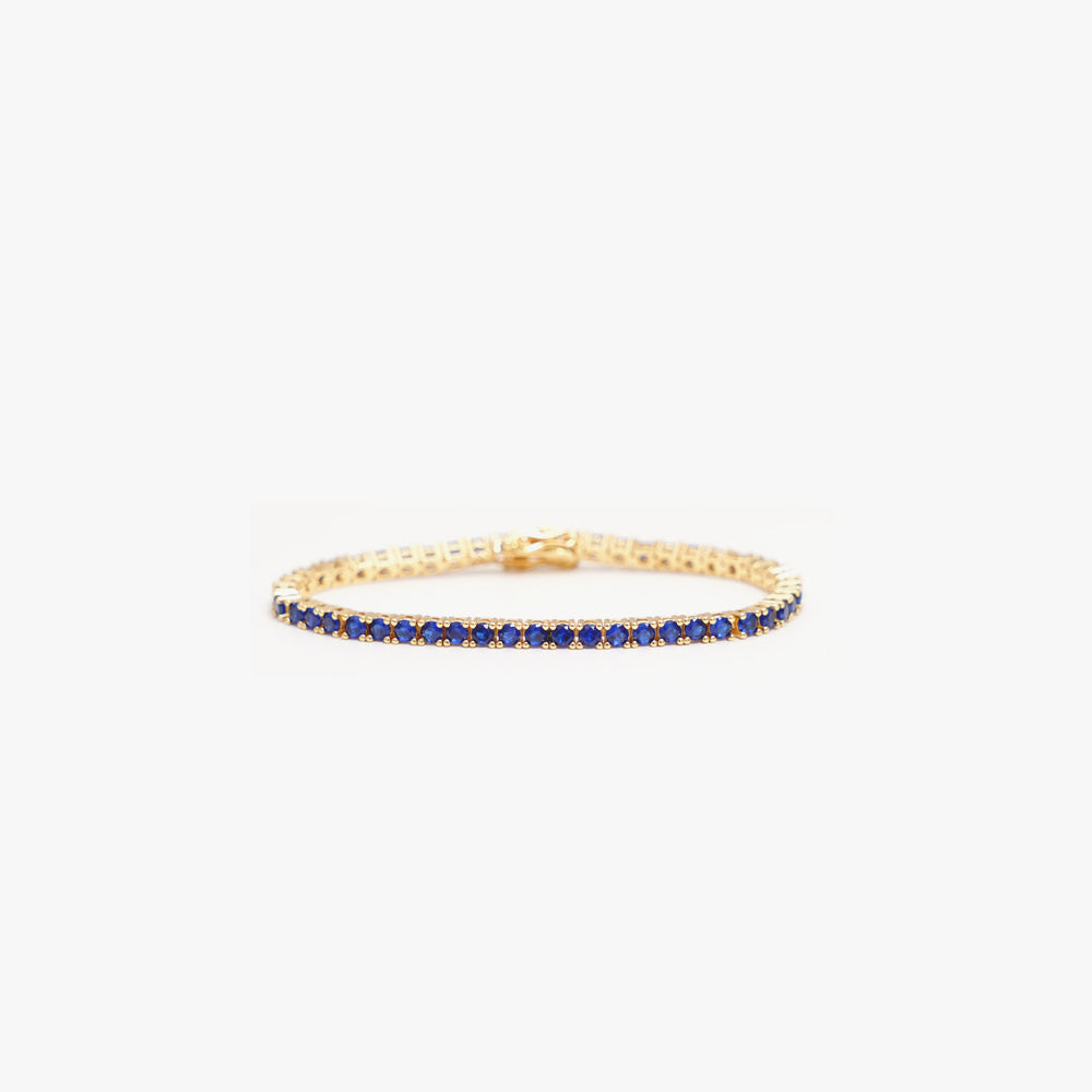 Tennis bracelet blue gold