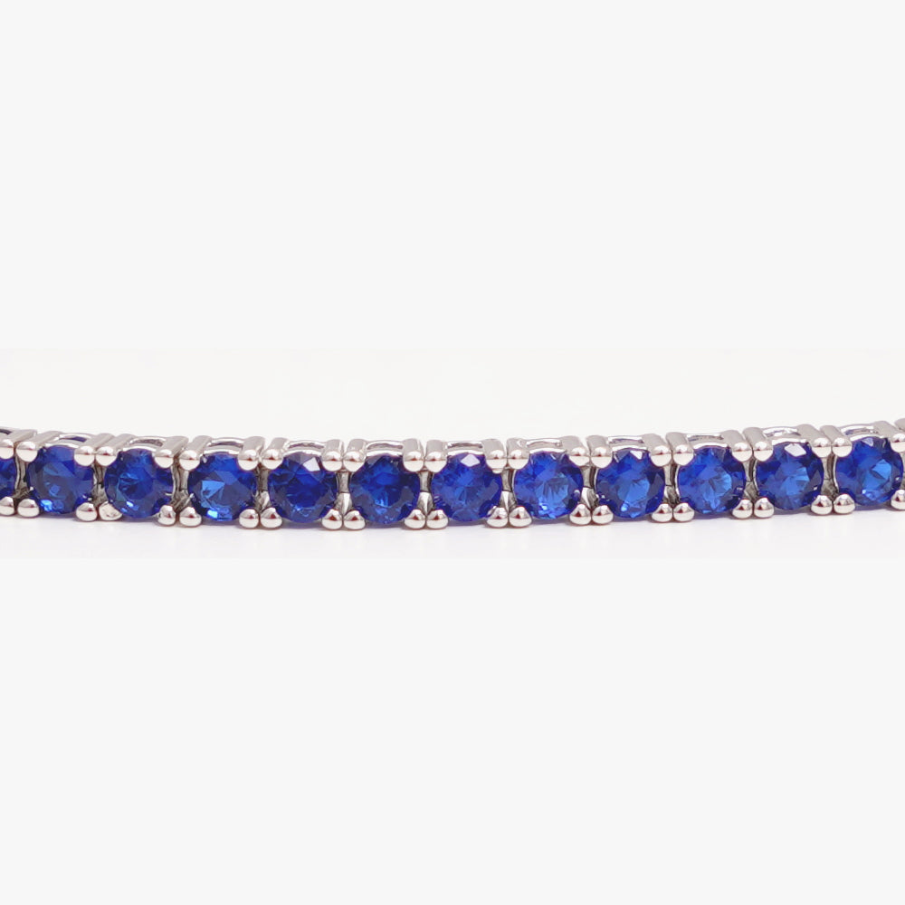Tennis necklace blue silver
