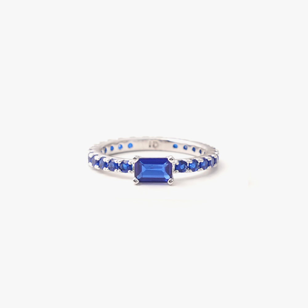 Ultra slim ring blue silver