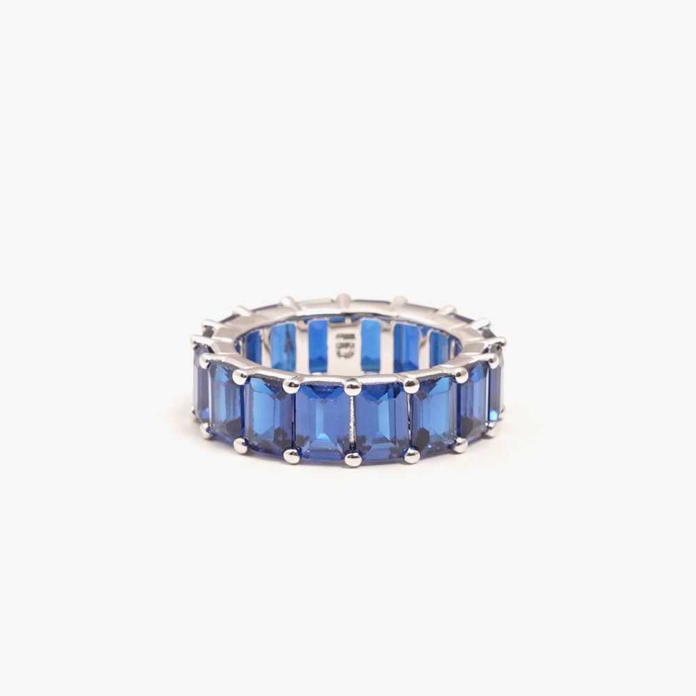 Chunky colorful ring blue silver