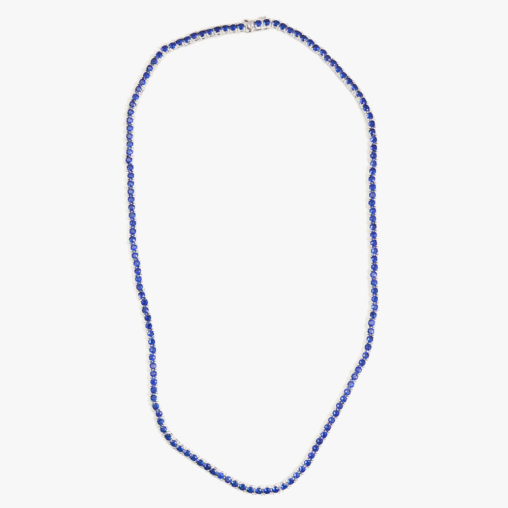 Tennis necklace blue silver