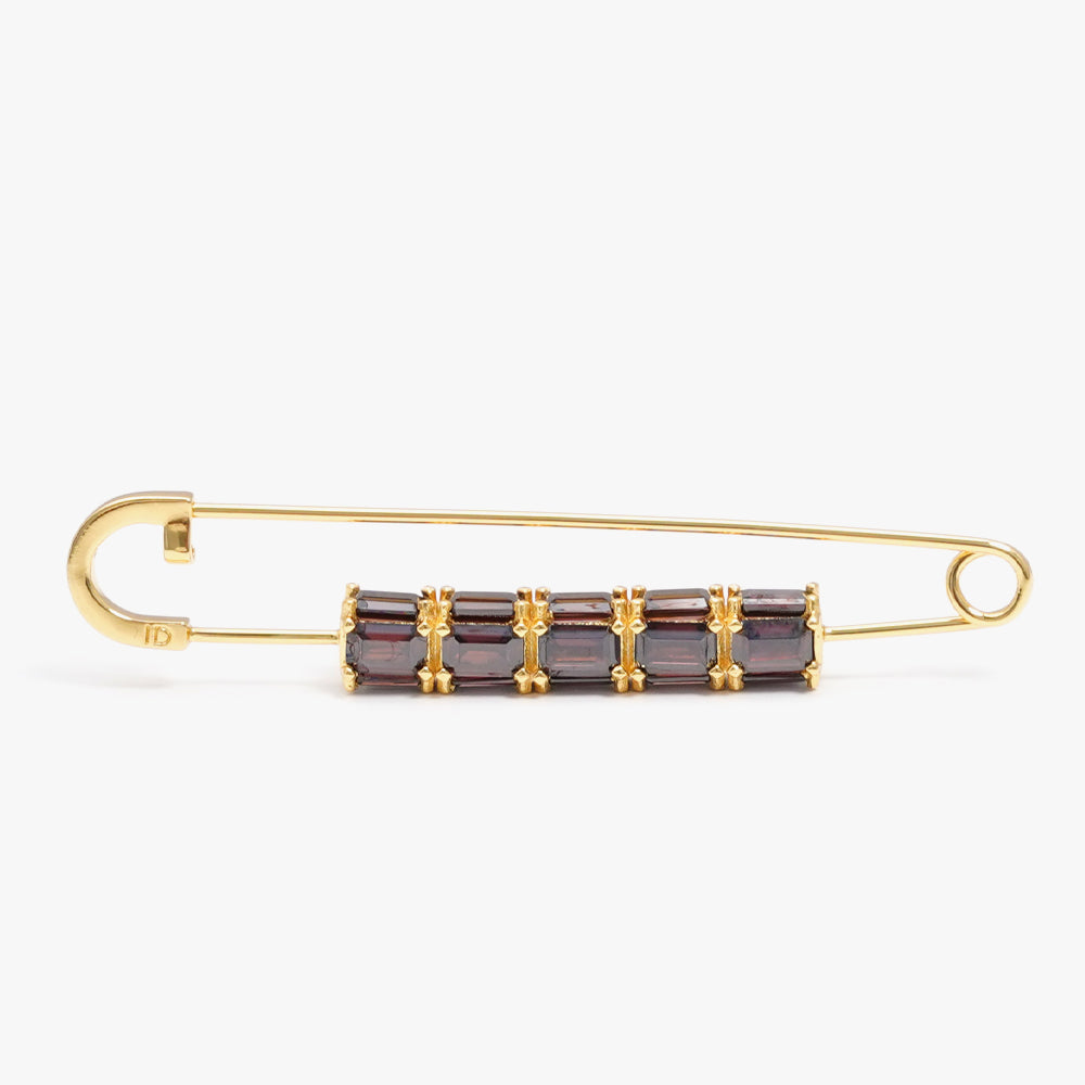 Colorful brooch pin brown gold