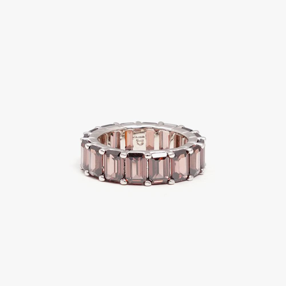 Chunky ring brown silver