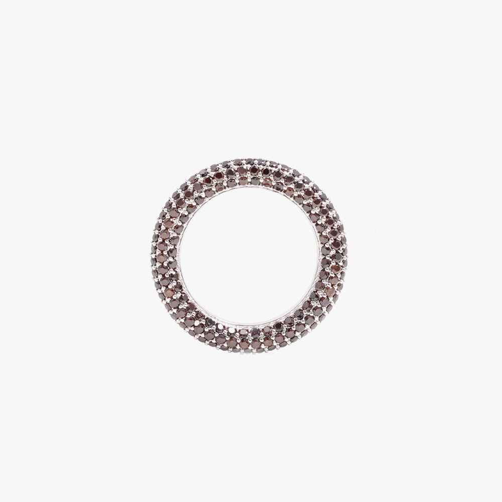 Colorful ring brown silver