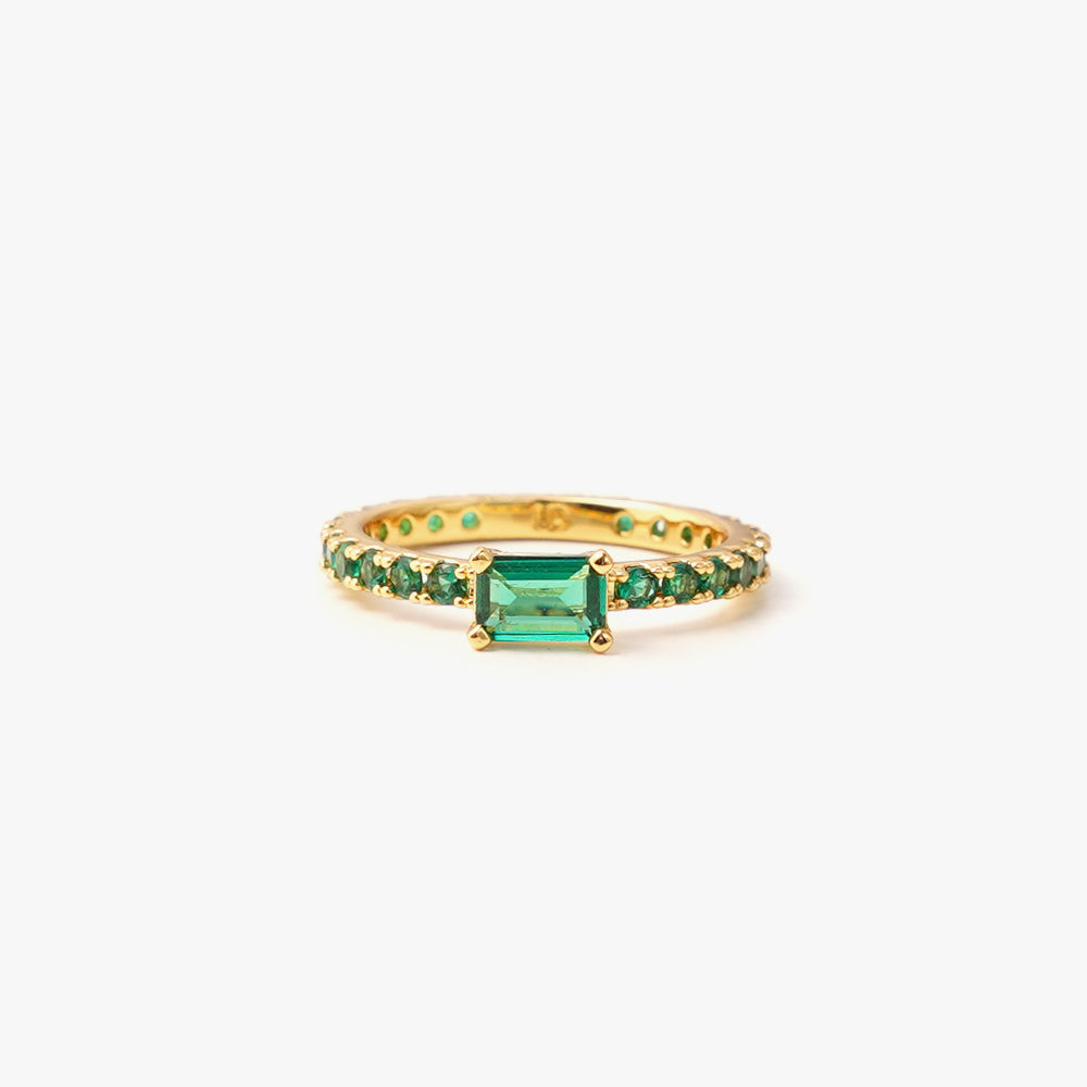 Ultra slim ring green gold