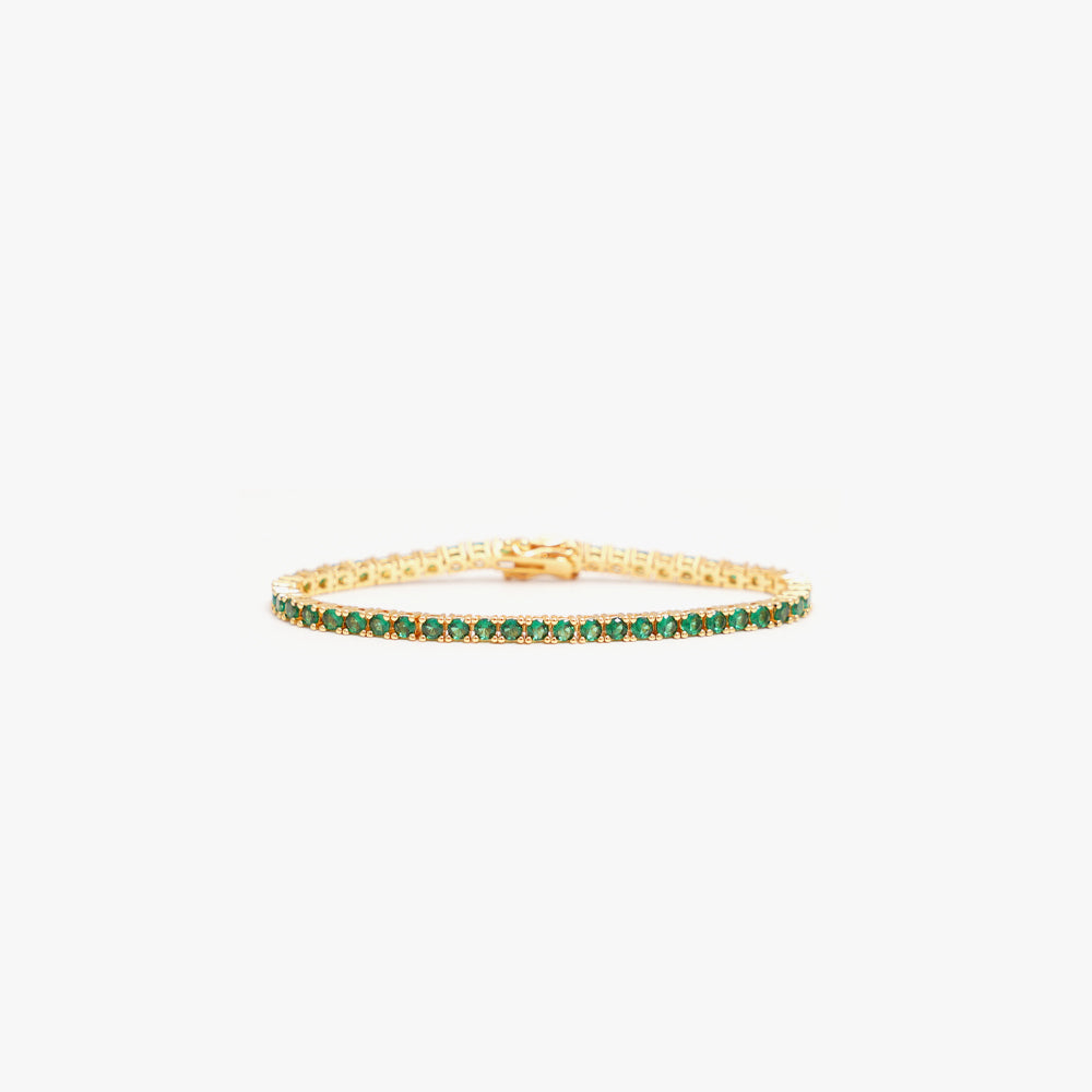 Tennis bracelet green gold