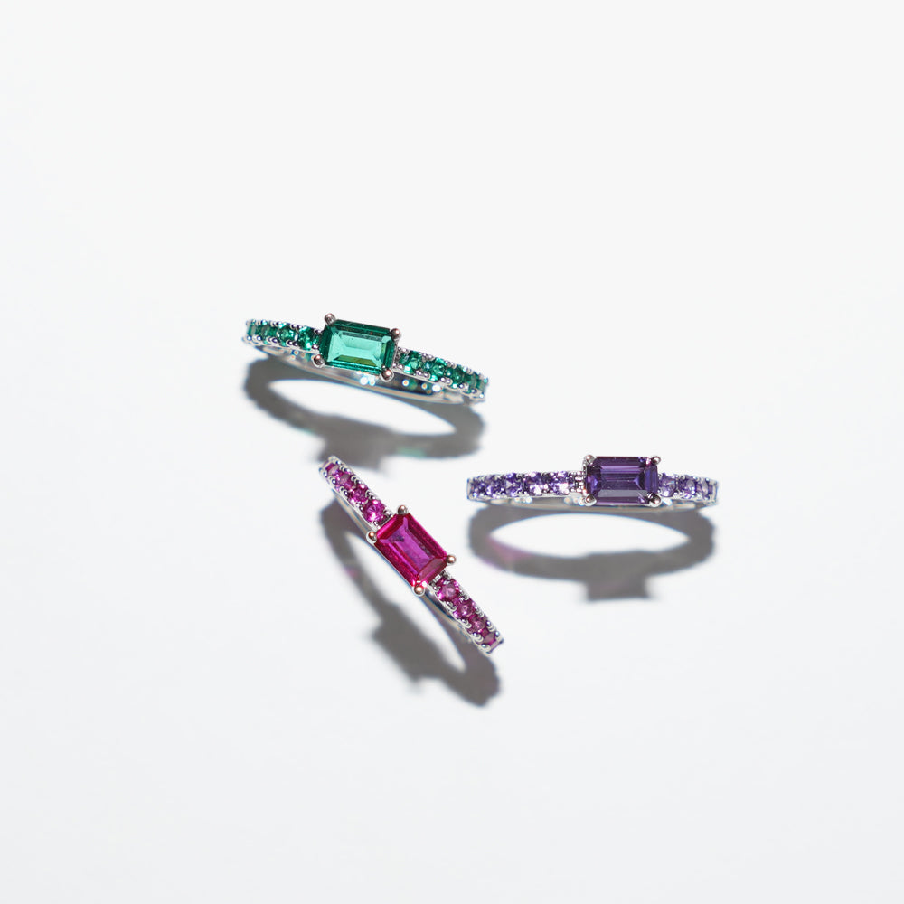 Ultra slim ring pink silver