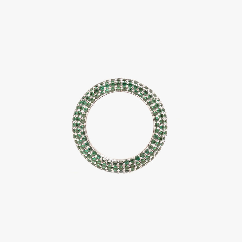Colorful ring green silver