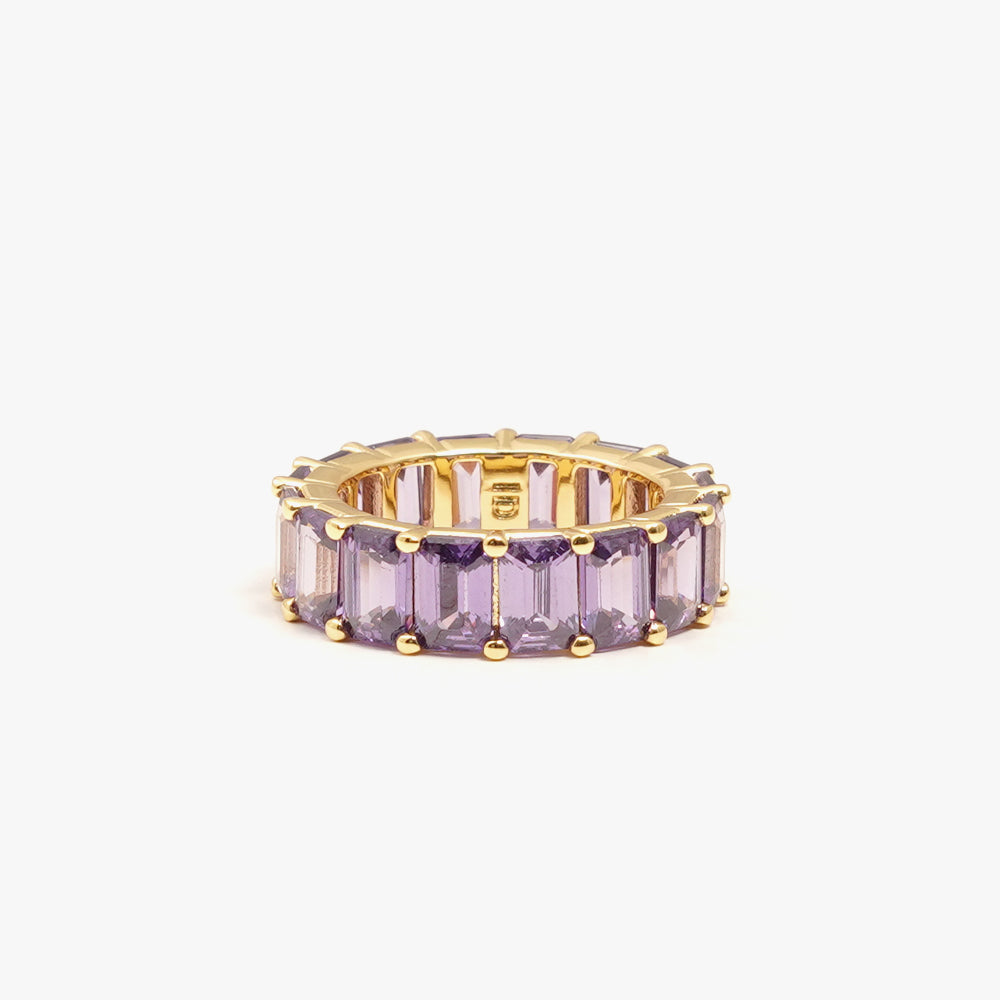 Chunky ring lilac gold
