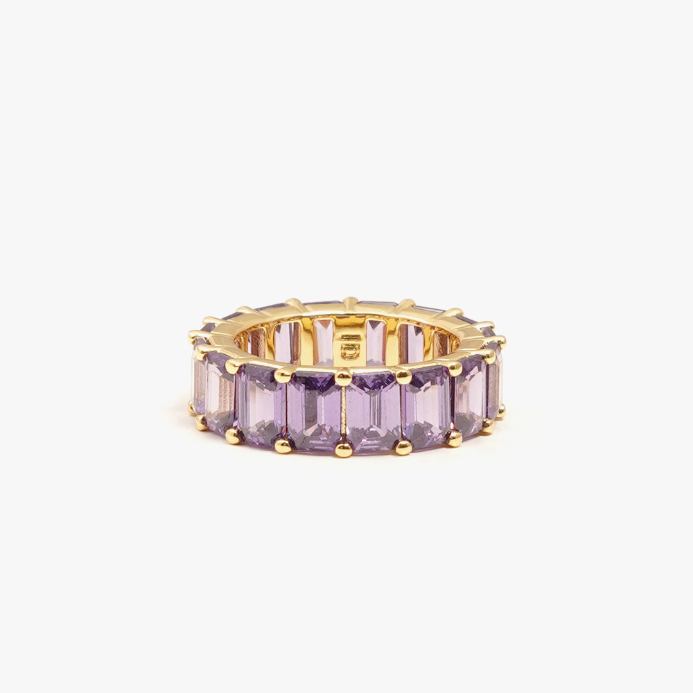 Chunky colorful ring lilac gold