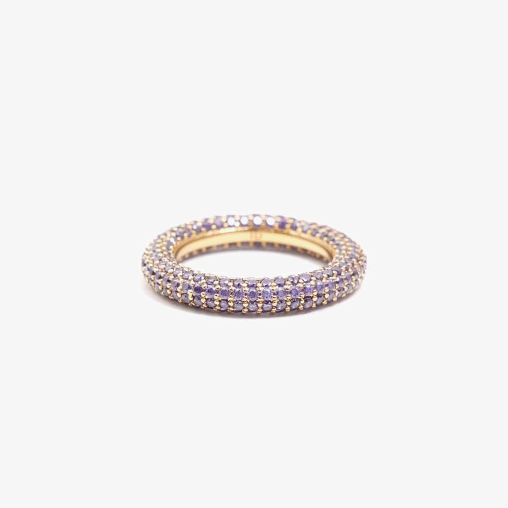 Colorful ring lilac gold