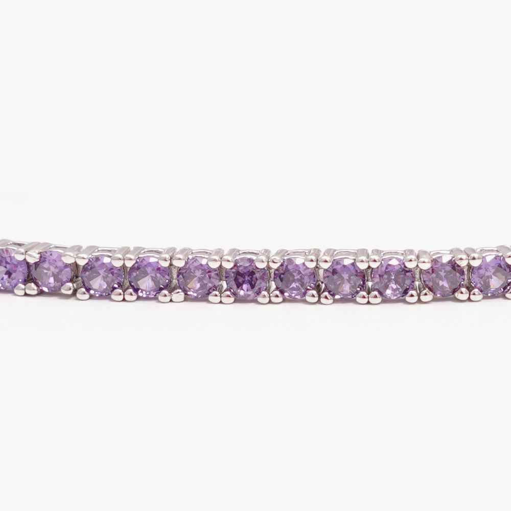 Tennis bracelet lilac silver
