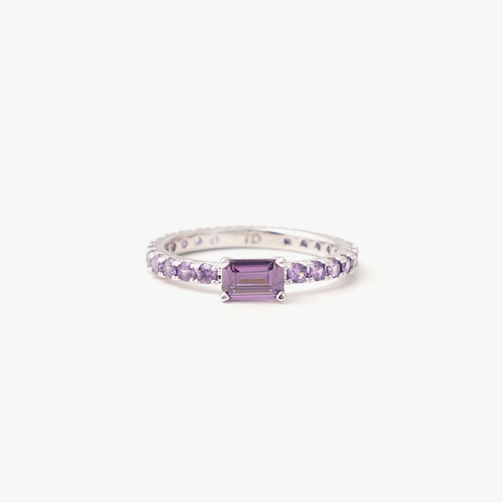 Ultra slim ring lilac silver
