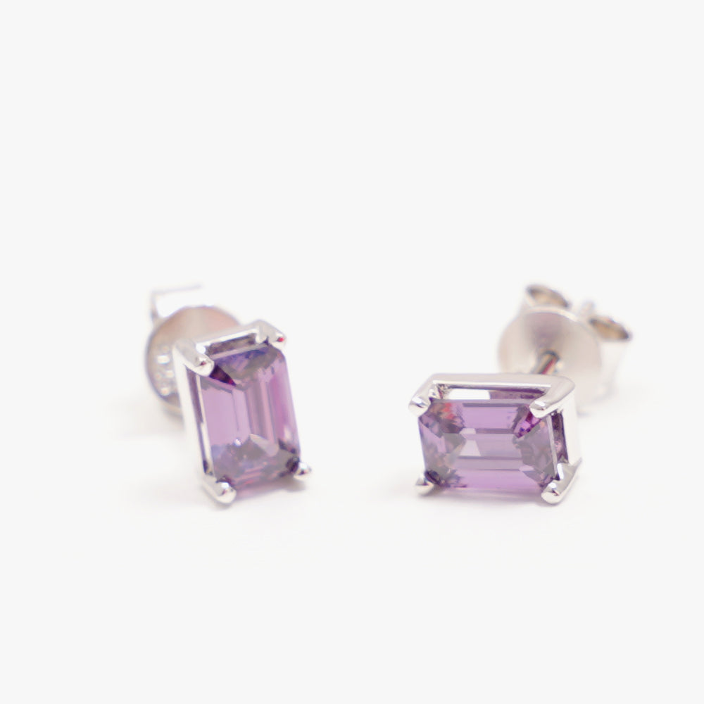 Colorful studs lilac silver