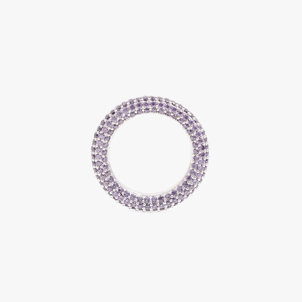 Colorful ring lilac silver
