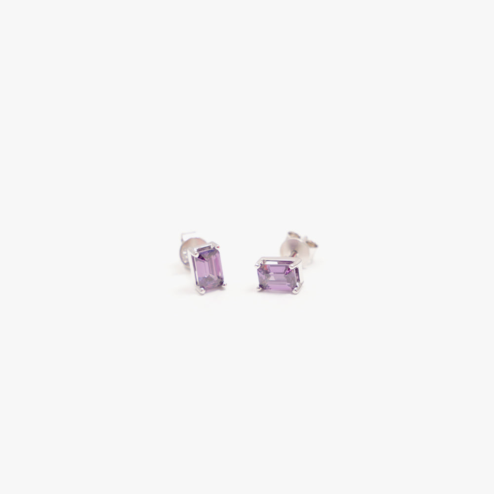 Colorful studs lilac silver