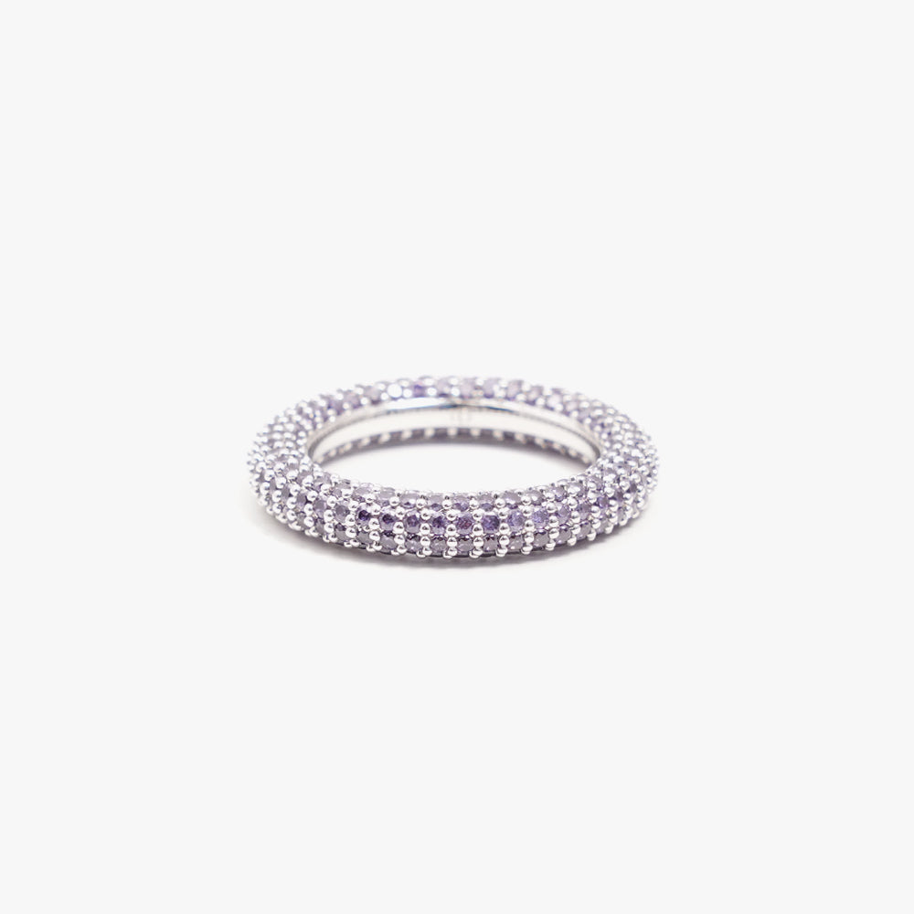 Colorful ring lilac silver