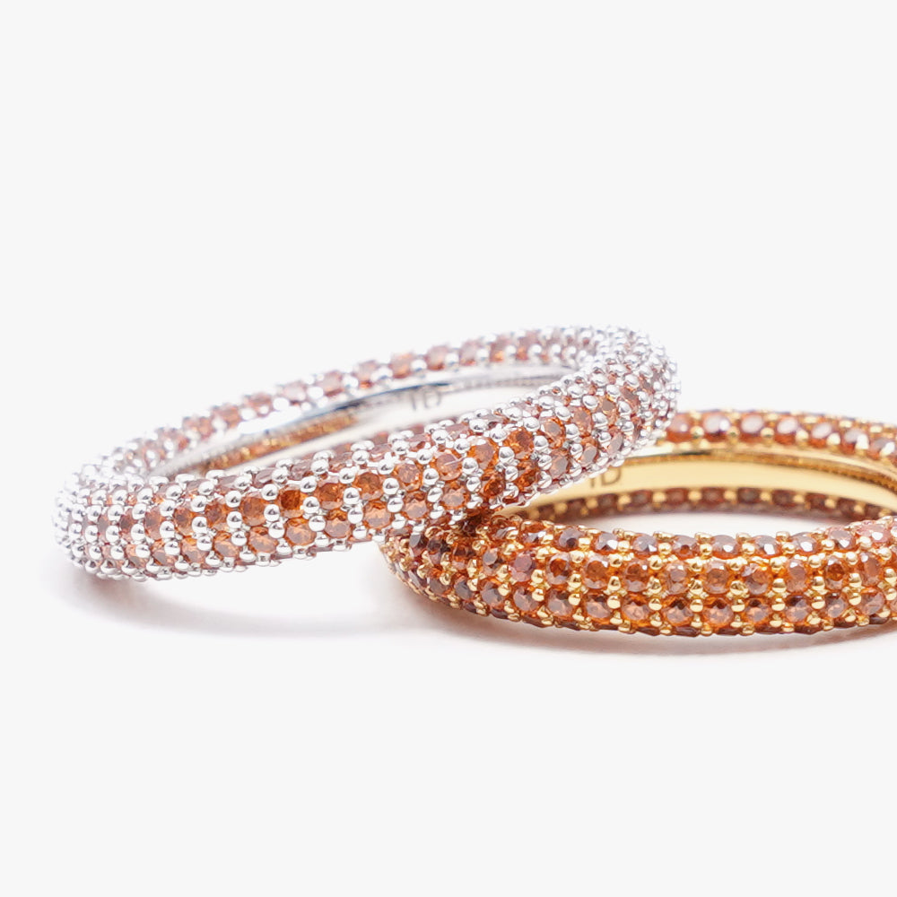 Colorful ring orange silver