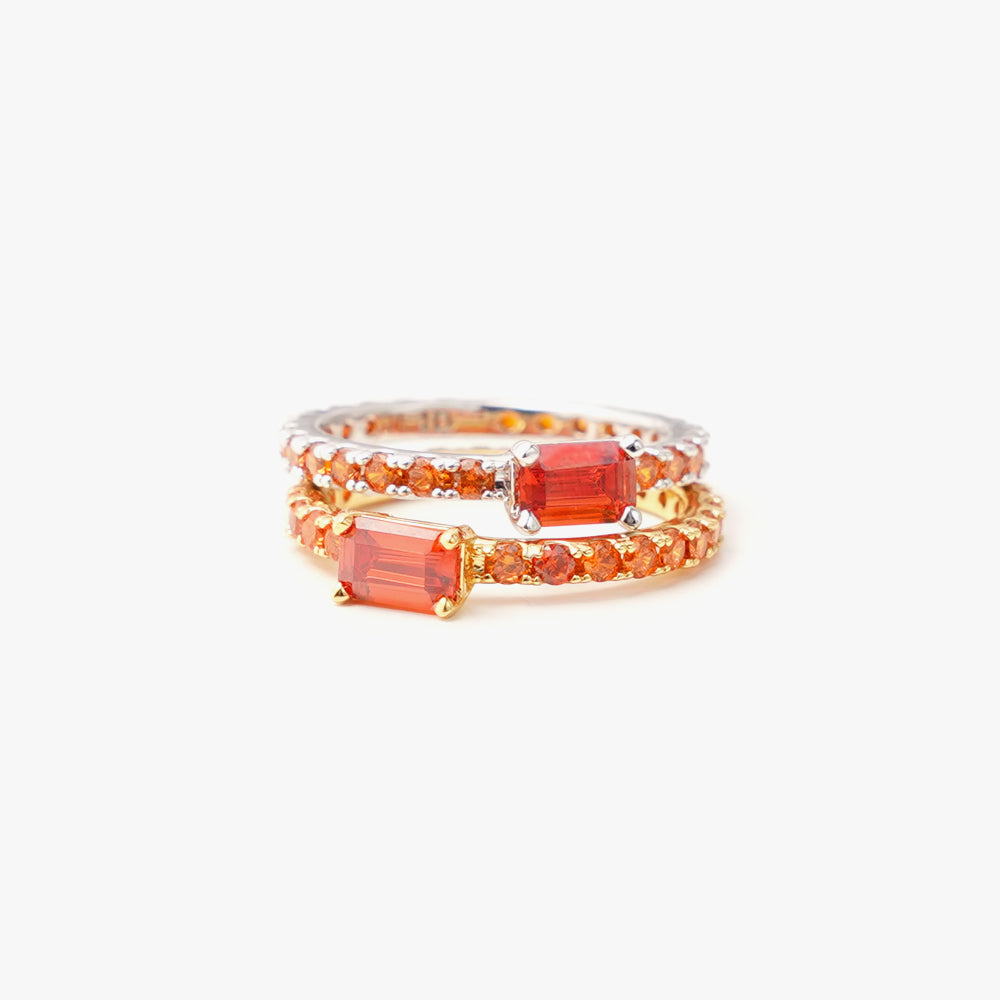 Ultra slim ring orange silver