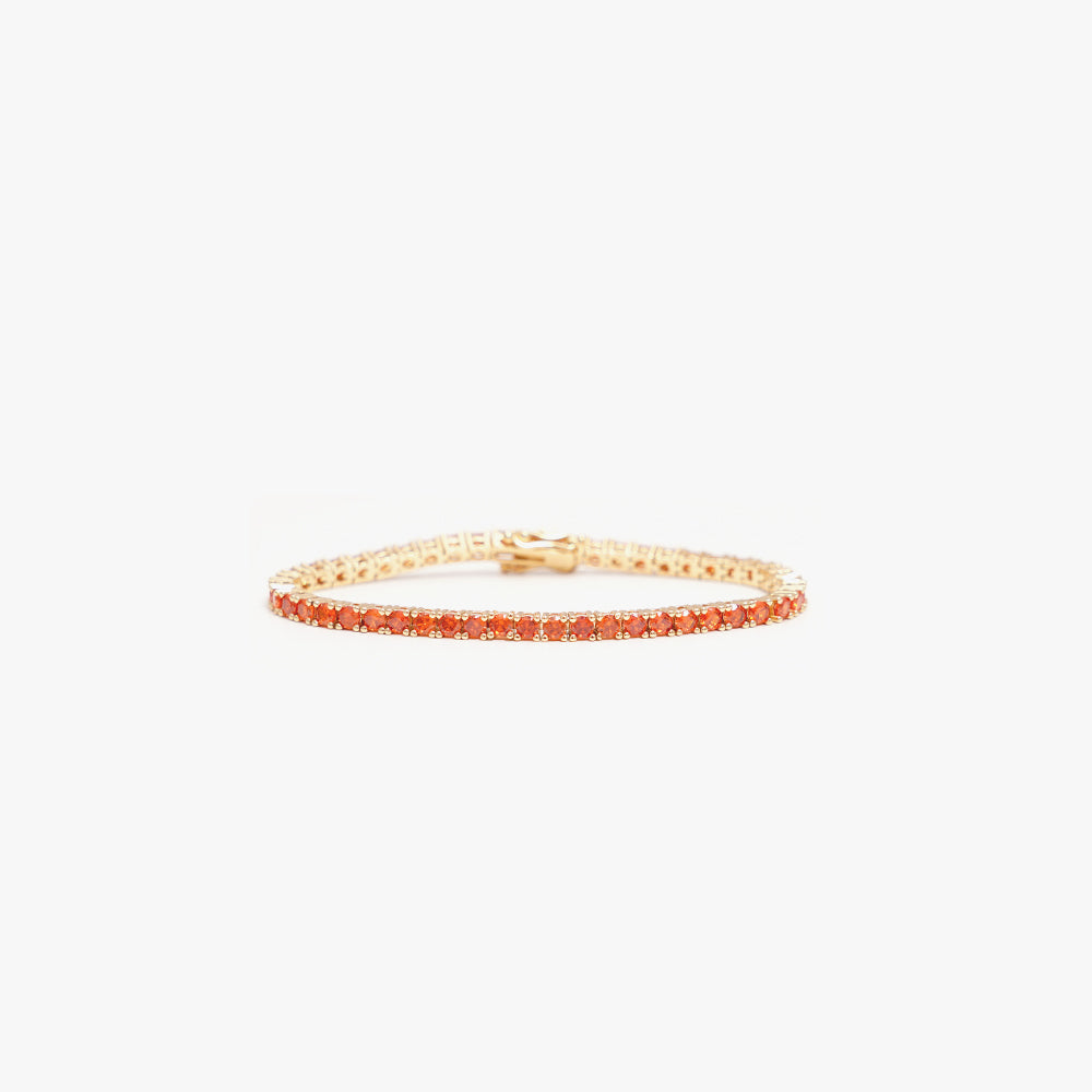 Tennis bracelet orange gold