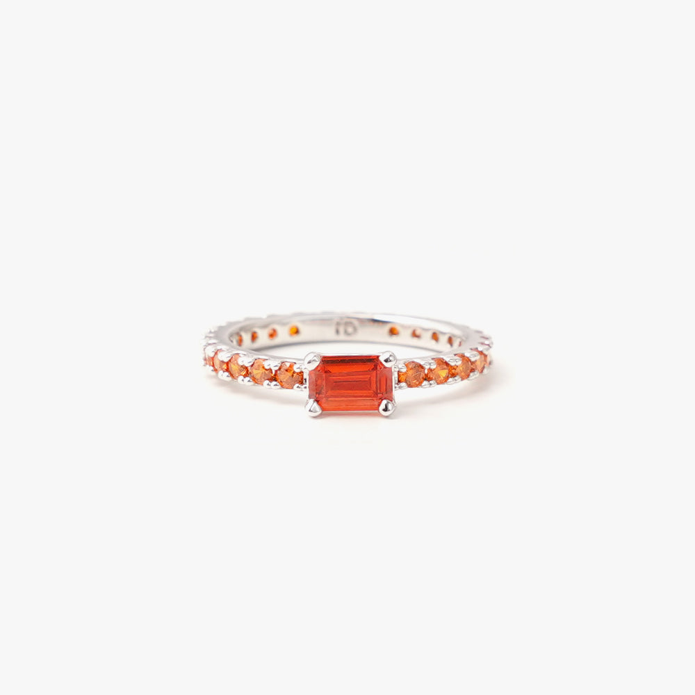 Ultra slim ring orange silver