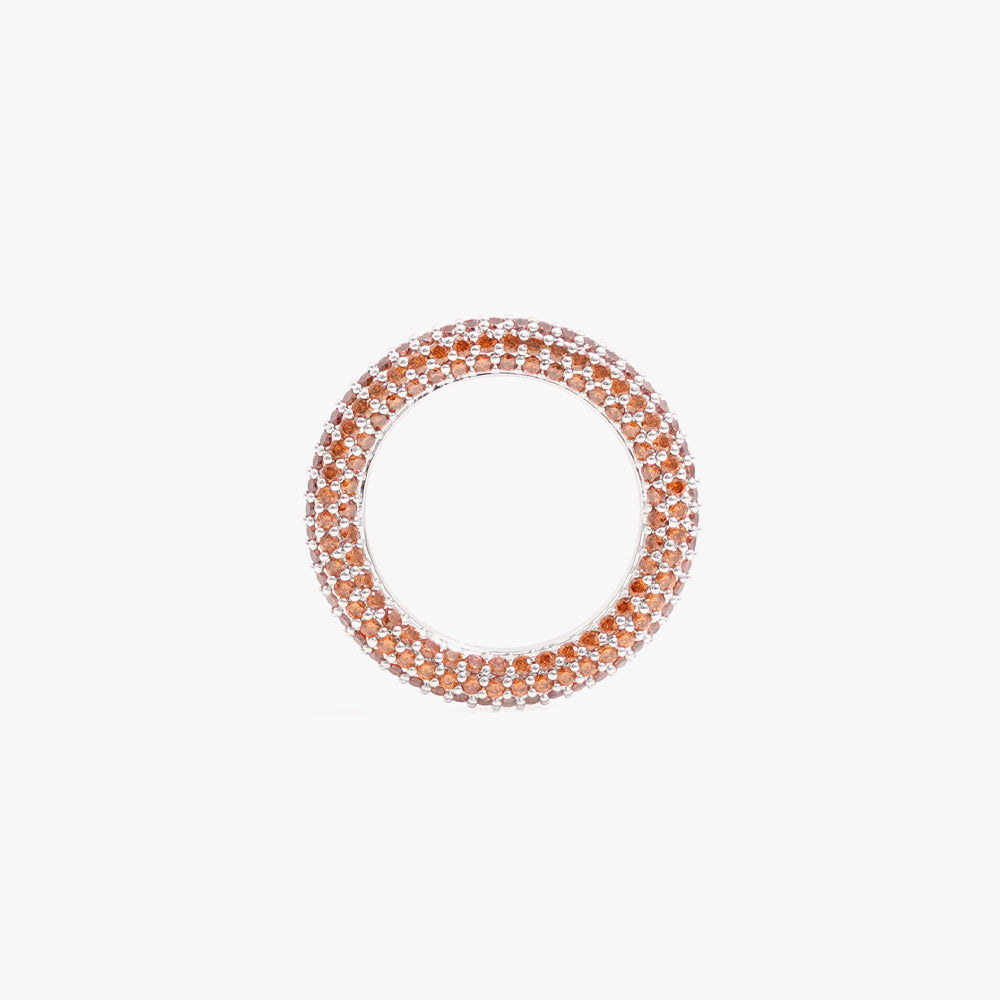 Colorful ring orange silver