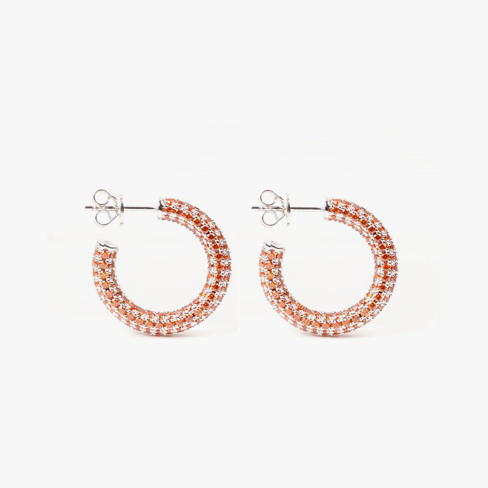 Colorful hoop orange silver