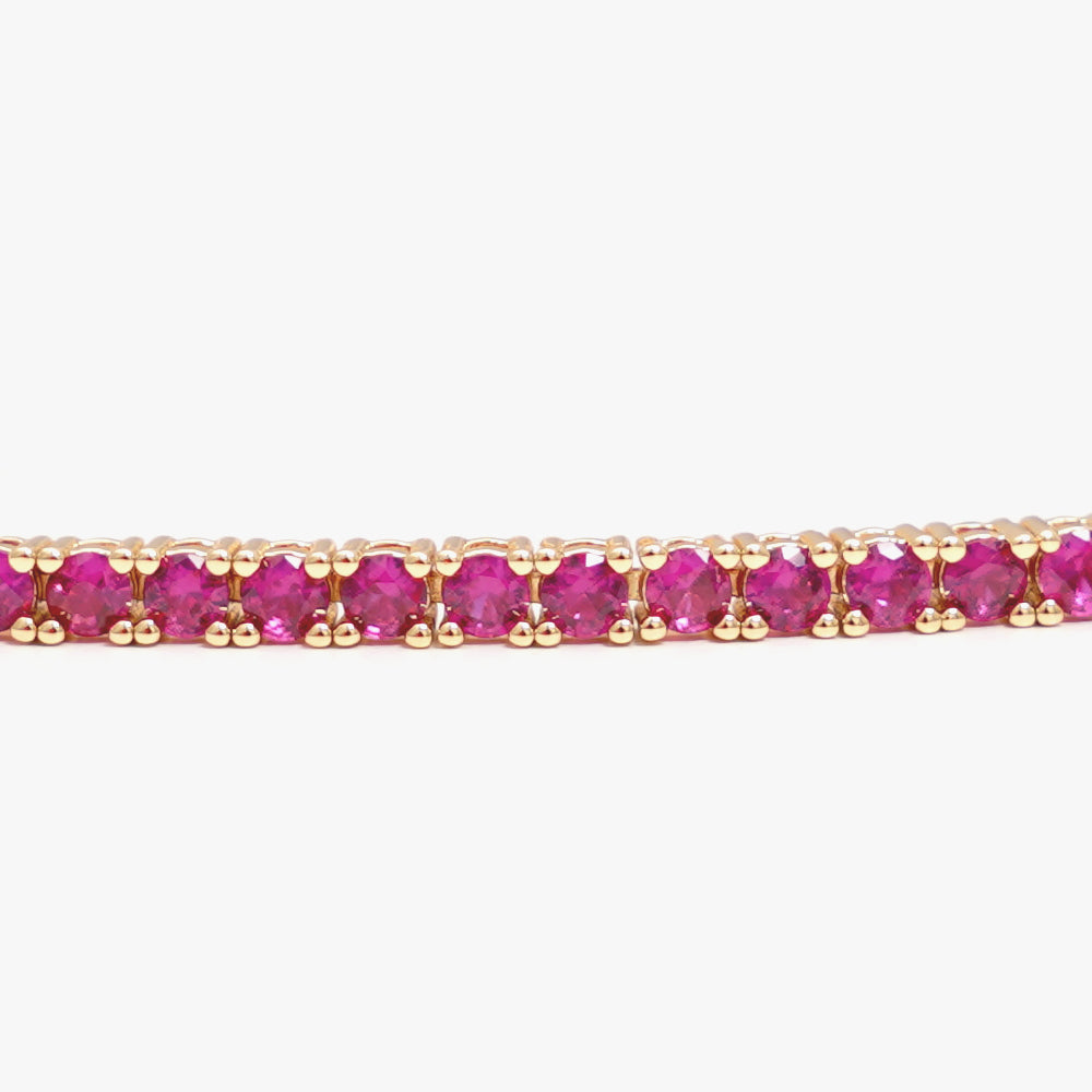 Tennis bracelet pink gold